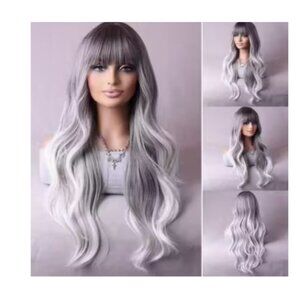 NEW 28 inch Long wavy ombre blonde glueless wig